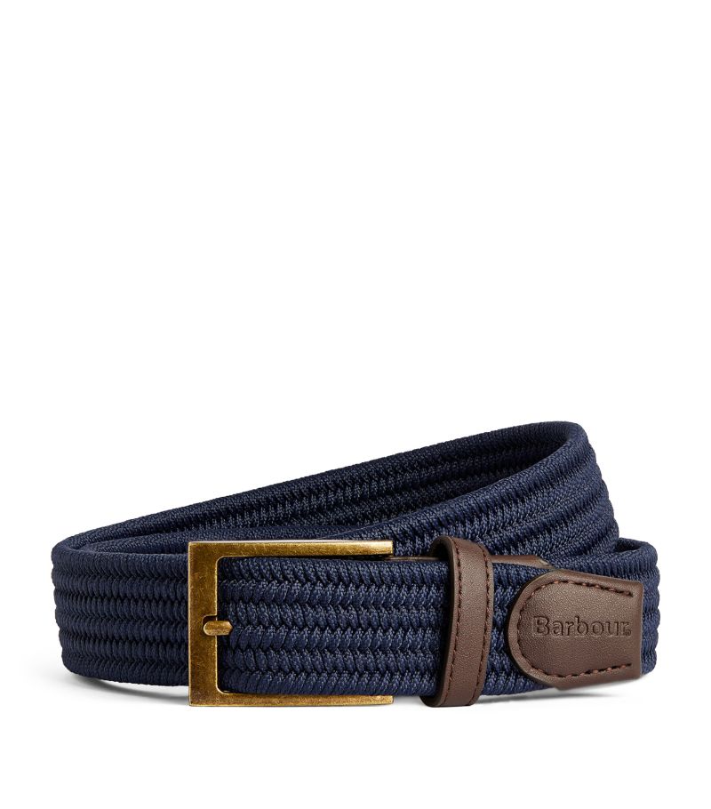 Barbour Barbour Faux Leather-Trim Woven Belt