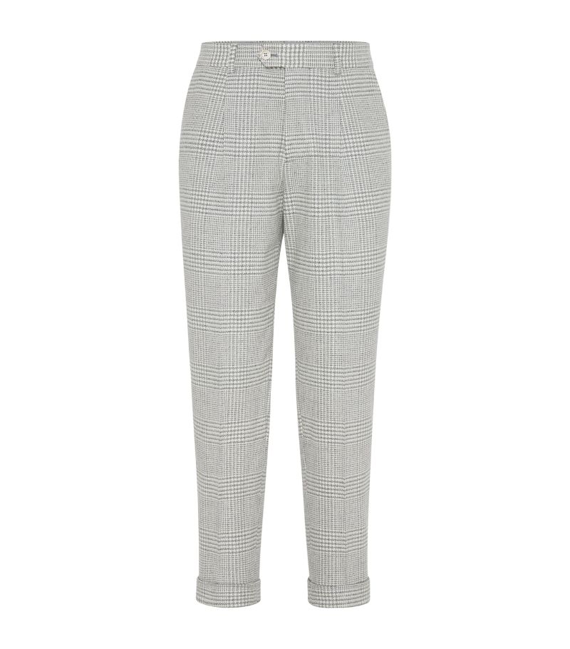 Brunello Cucinelli Brunello Cucinelli Wool-Cashmere Check Trousers