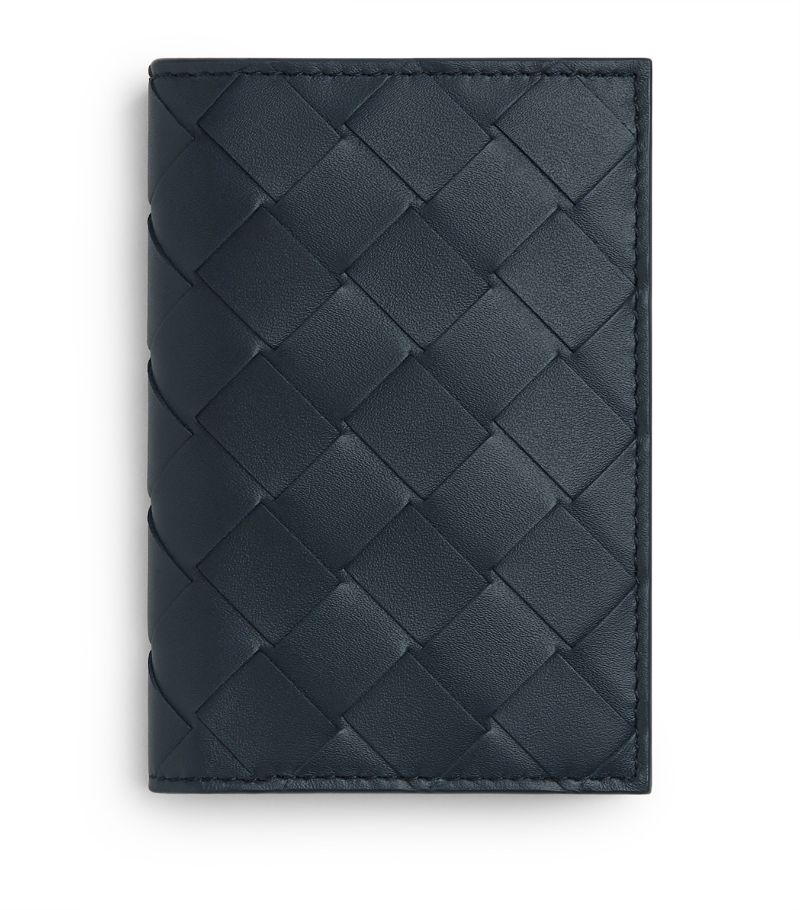 Bottega Veneta Bottega Veneta Leather Intrecciato Flap Card Holder