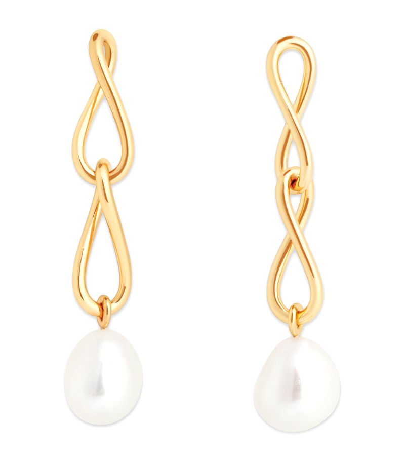  Astrid & Miyu Gold-Plated Silver And Pearl Earrings