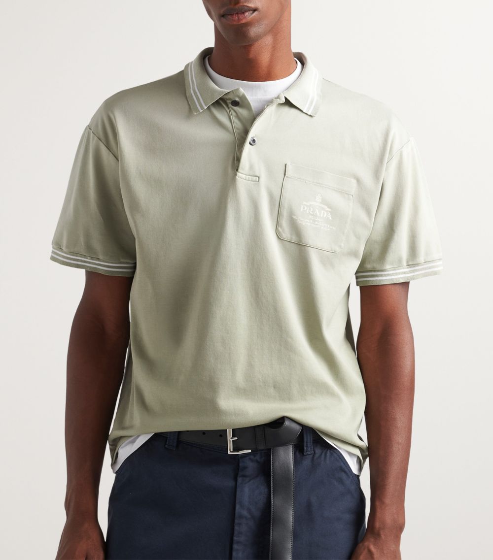 Prada Prada Cotton Logo Polo Shirt