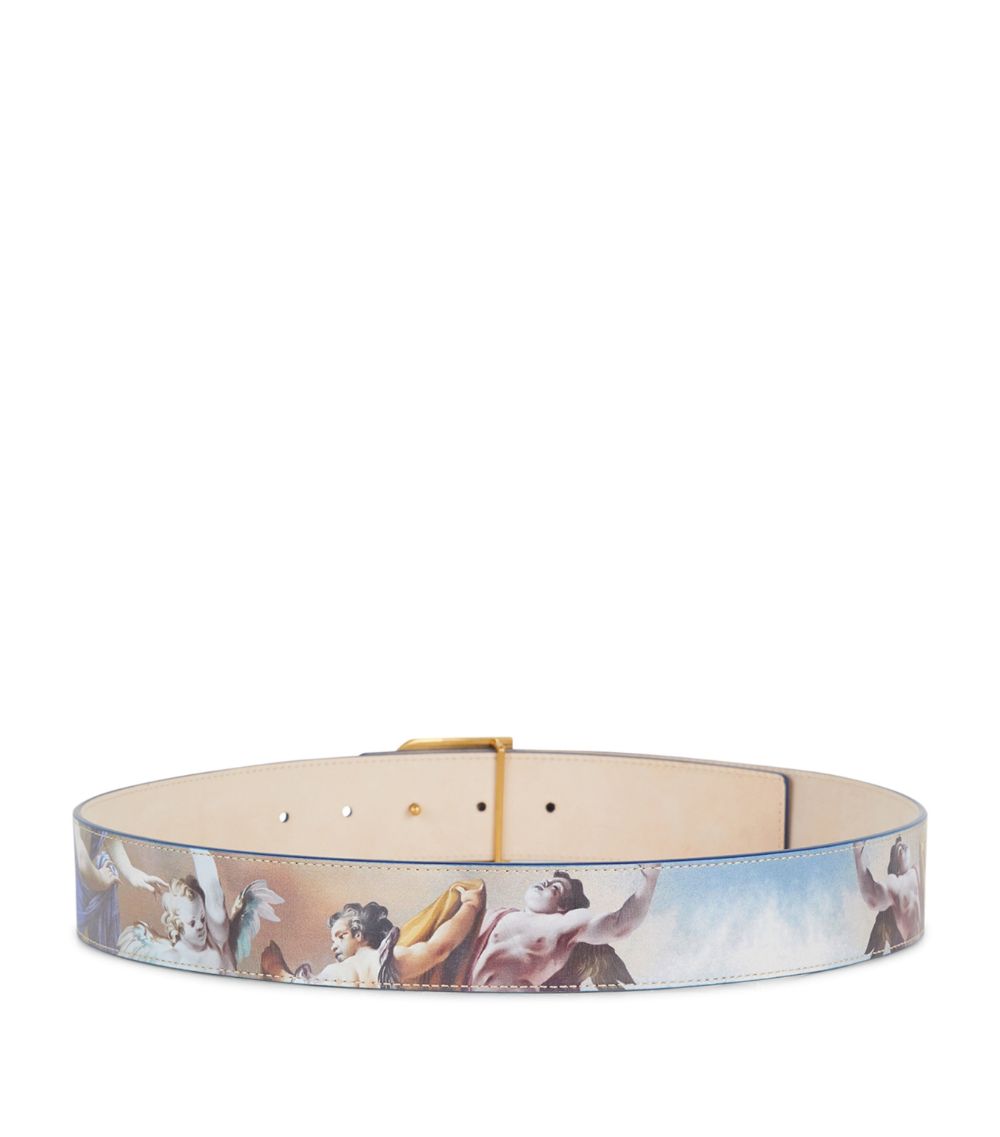 Balmain Balmain Leather Printed B-Buckle Belt