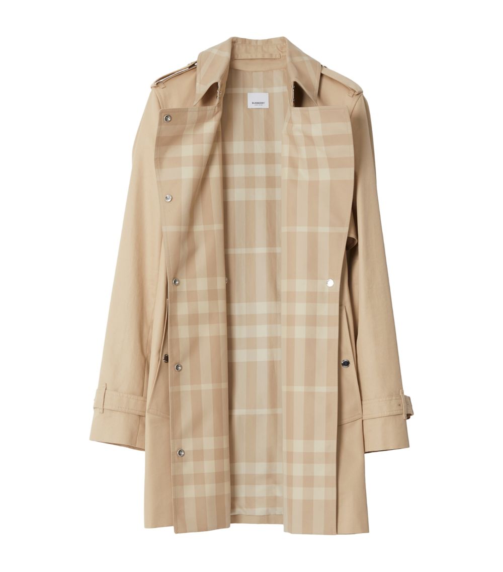 Burberry Burberry Cotton Gabardine Check Panel Trench Coat