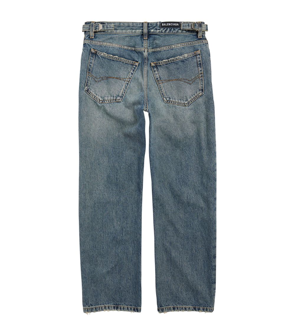 Balenciaga Balenciaga Distressed Buckled Straight Jeans