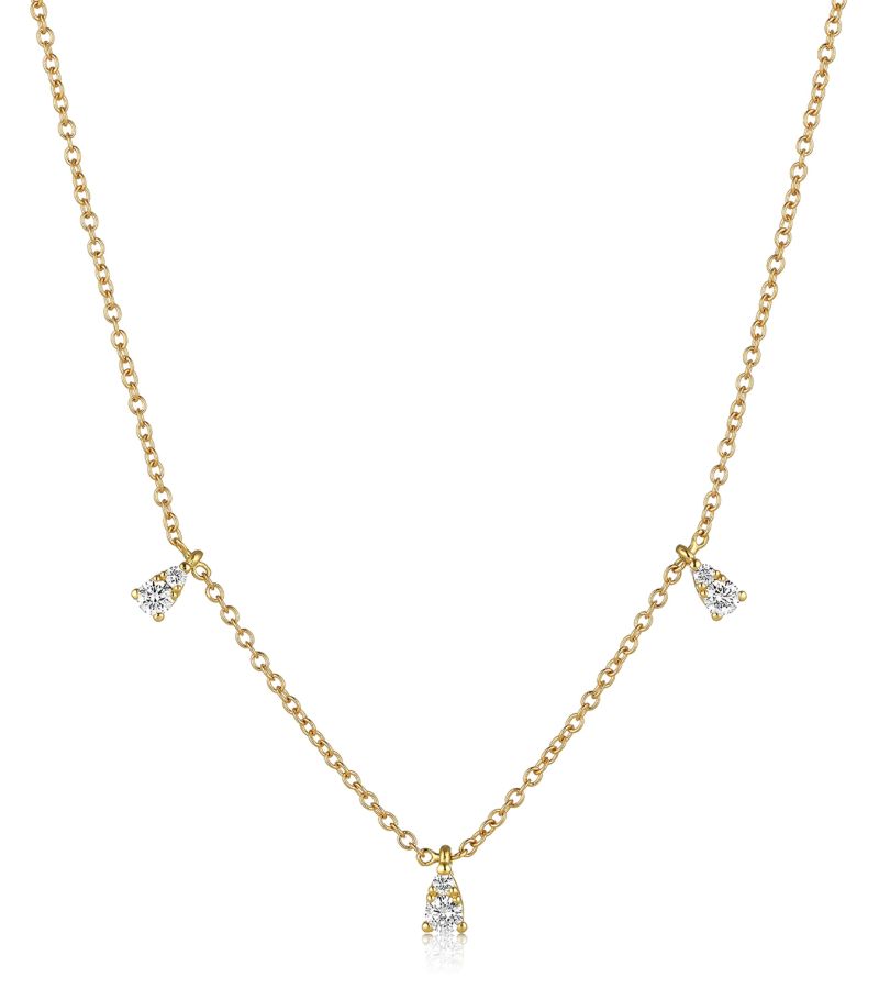 Noa Mini NOA mini Yellow Gold and Diamond Drop Necklace