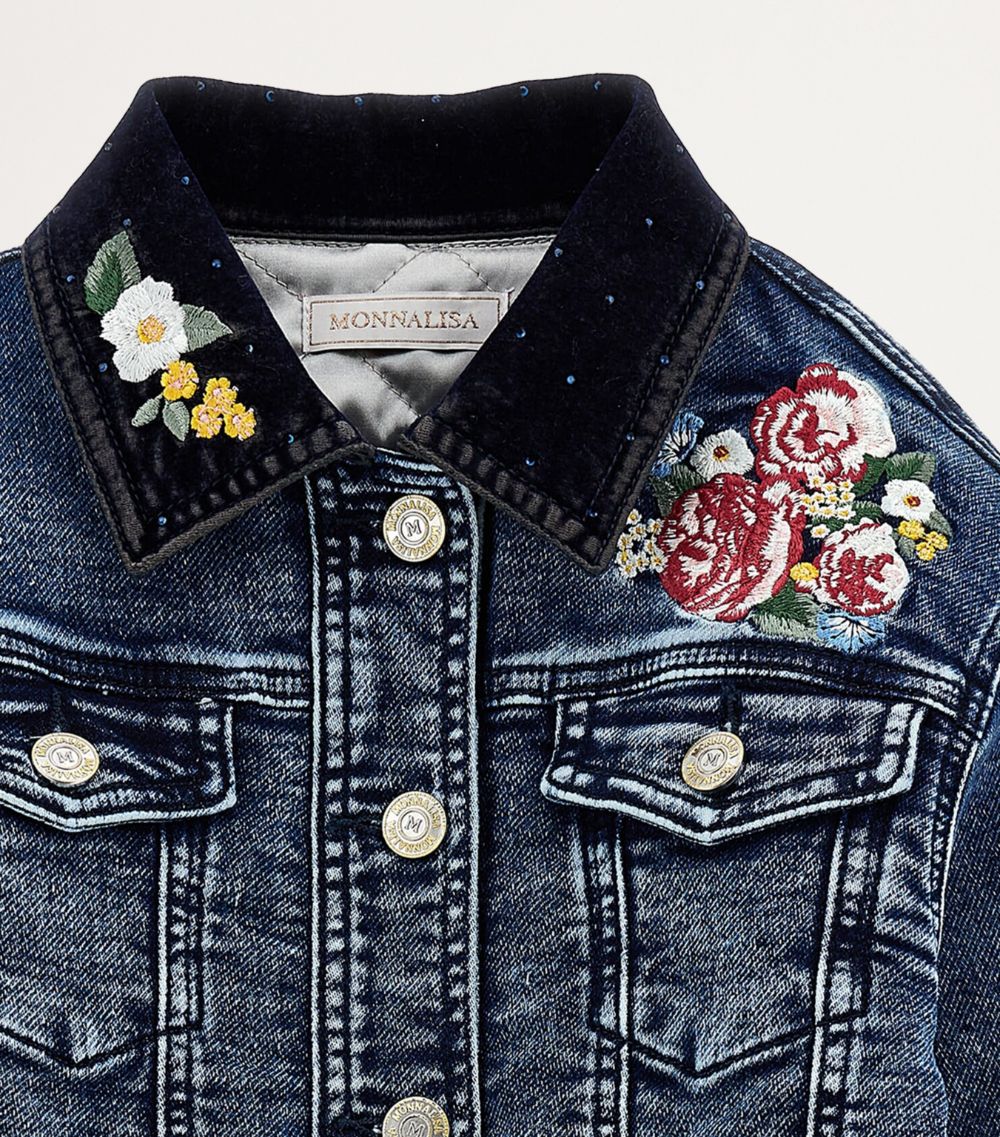 Monnalisa Monnalisa Embroidered Denim Jacket (2-12 Years)