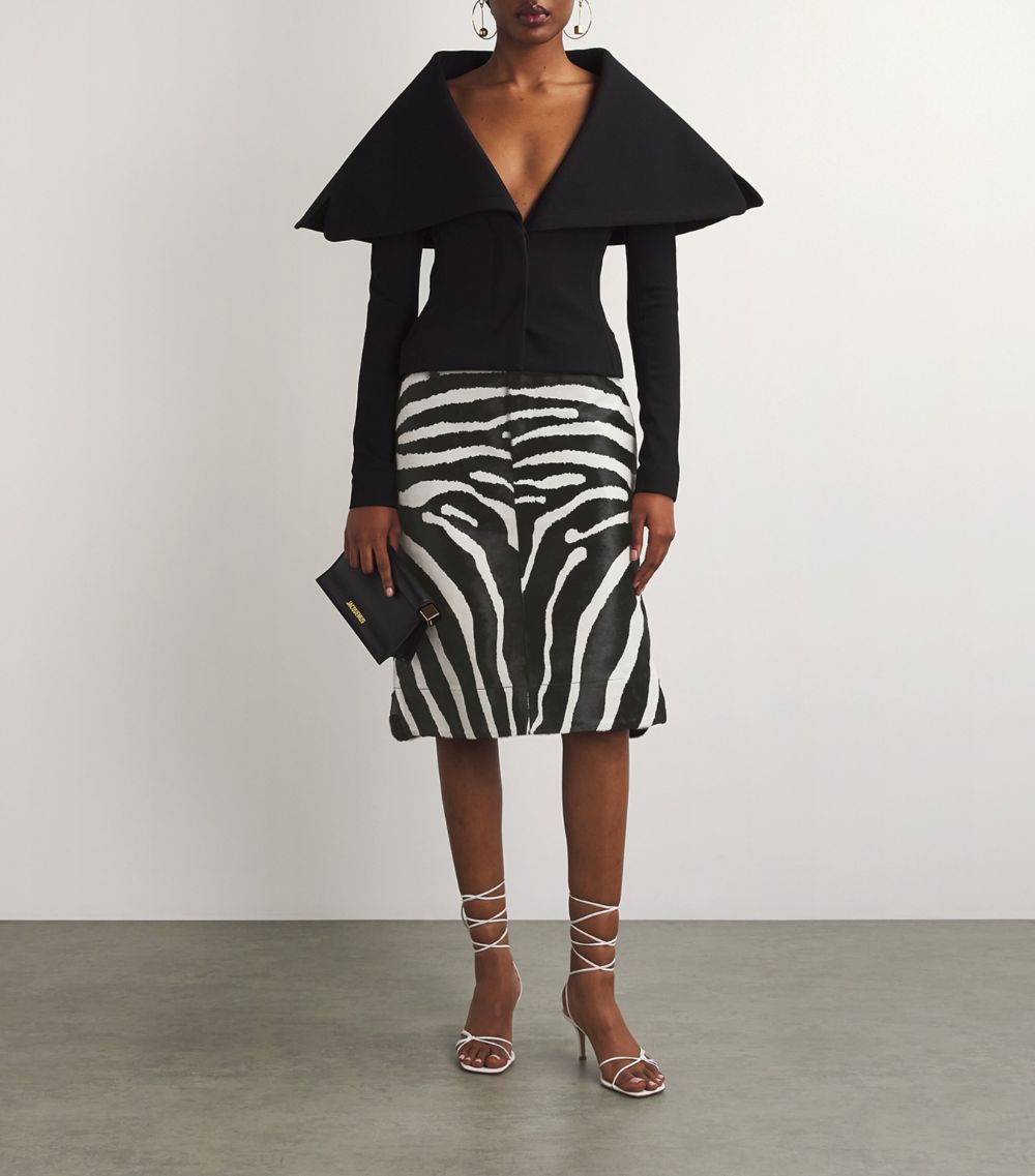 Jacquemus Jacquemus Calfskin Zebra Tozzi Midi Skirt