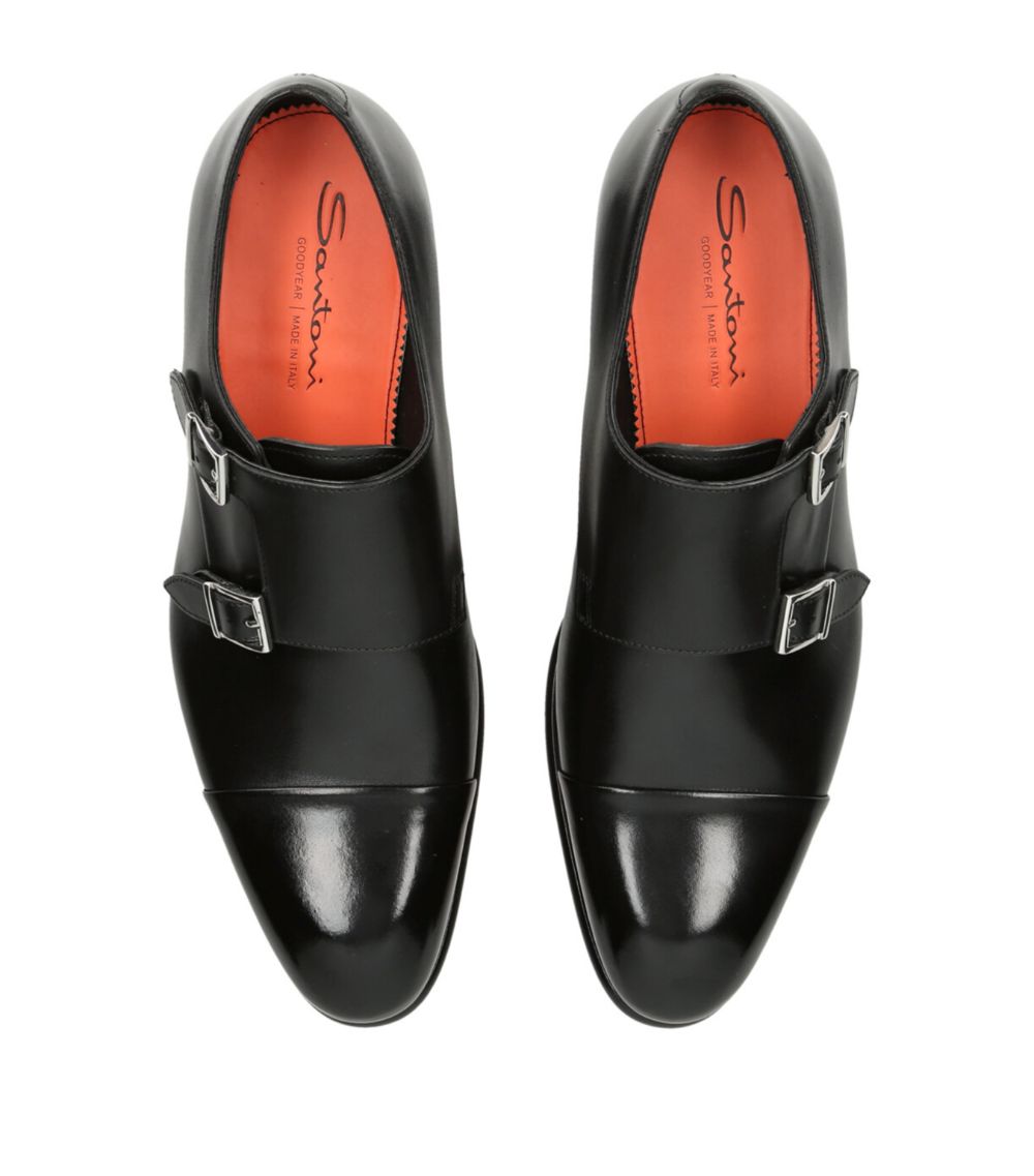 Santoni Santoni Leather Carter Double Monk Shoes