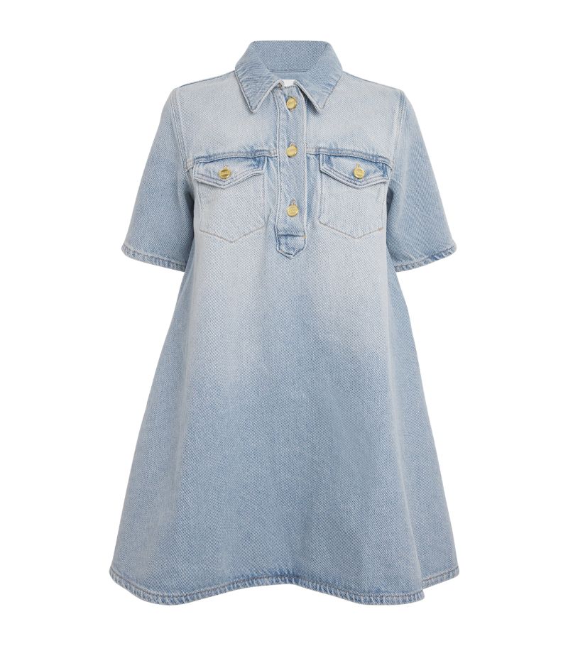 Ganni Ganni Heavy-Denim Mini Shirt Dress