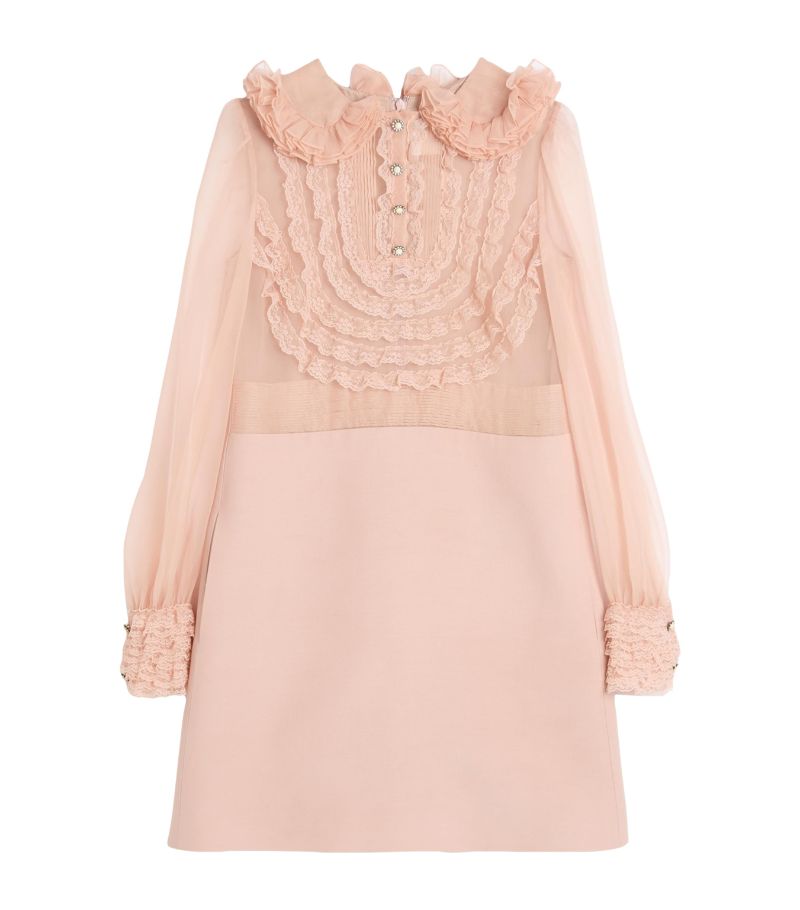 Valentino Valentino Ruffle-Trim Mini Dress