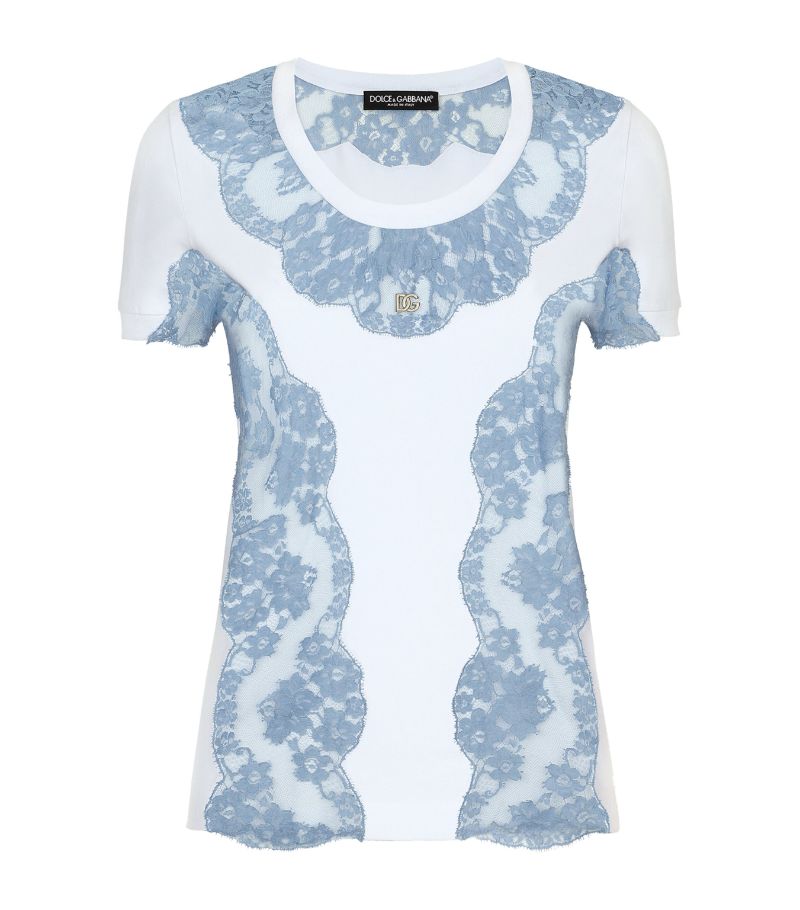 Dolce & Gabbana Dolce & Gabbana Lace-Trim Dg T-Shirt