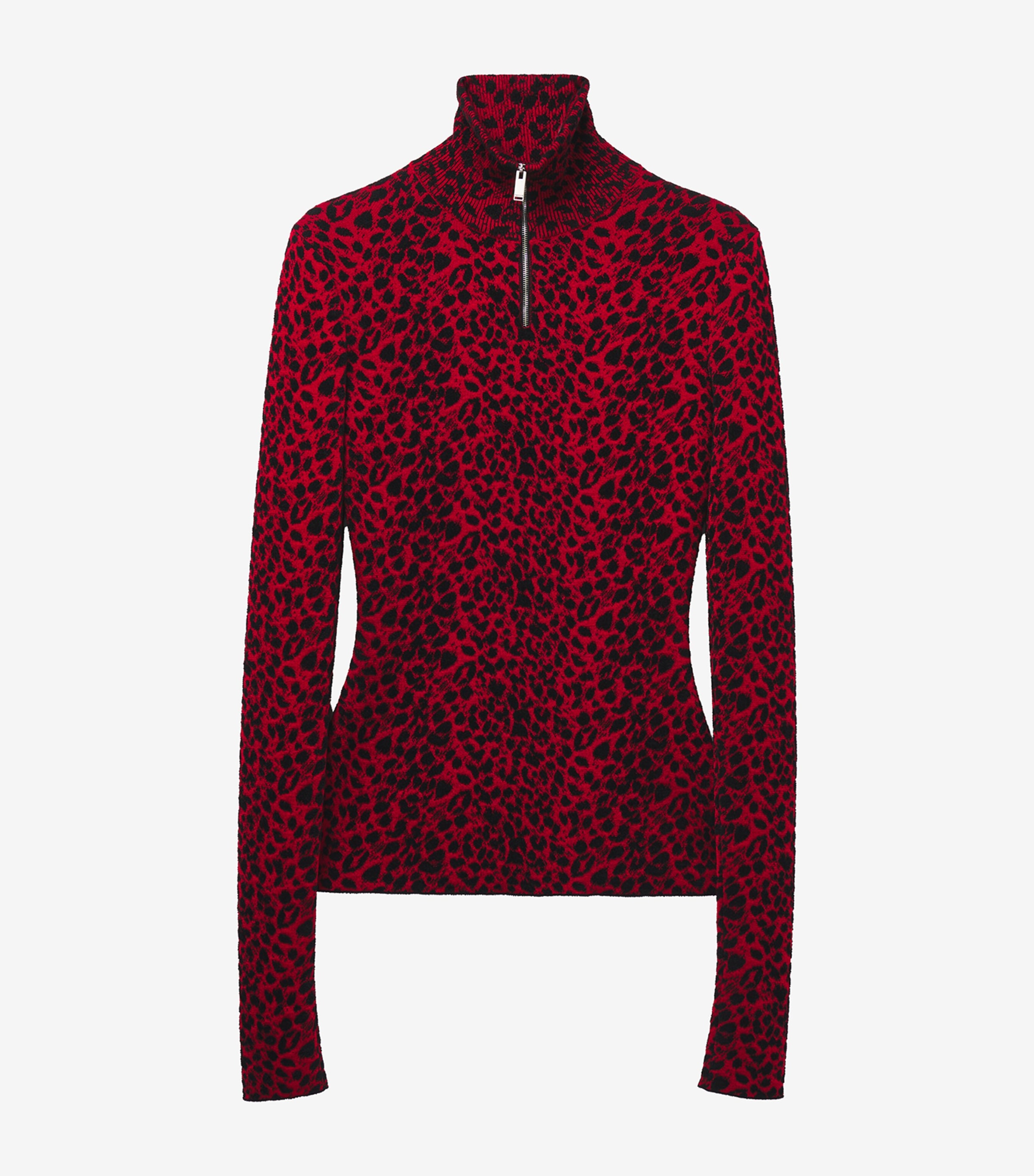 Alexander McQueen Alexander McQueen Leopard-Jacquard High-Neck Top