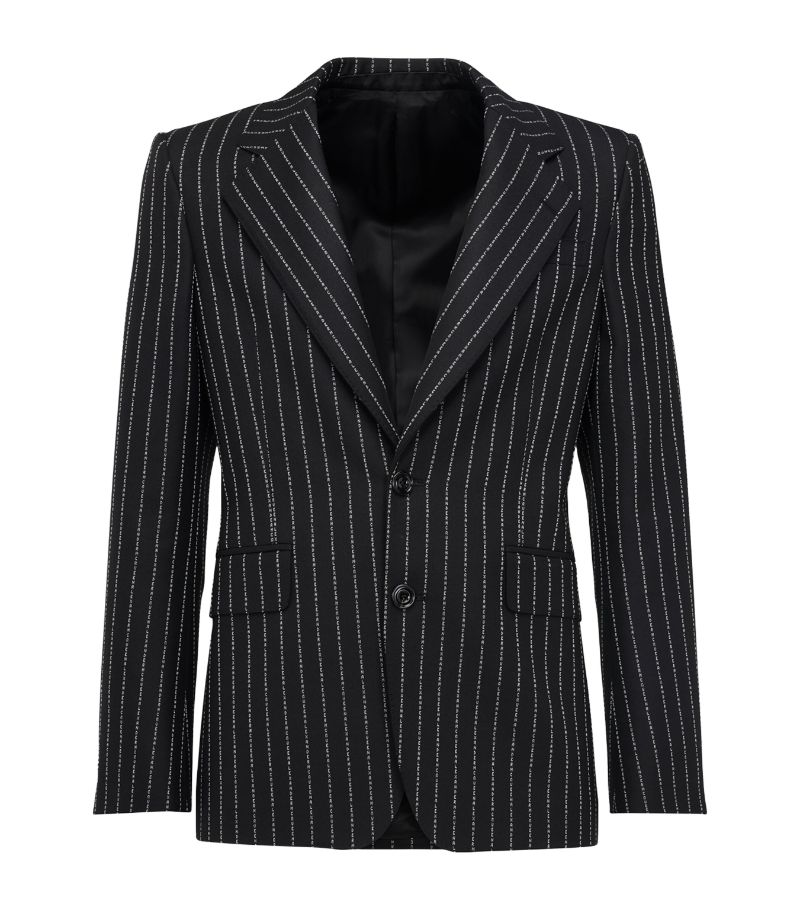 Alexander McQueen Alexander Mcqueen Logo Lettering Pinstripe Blazer