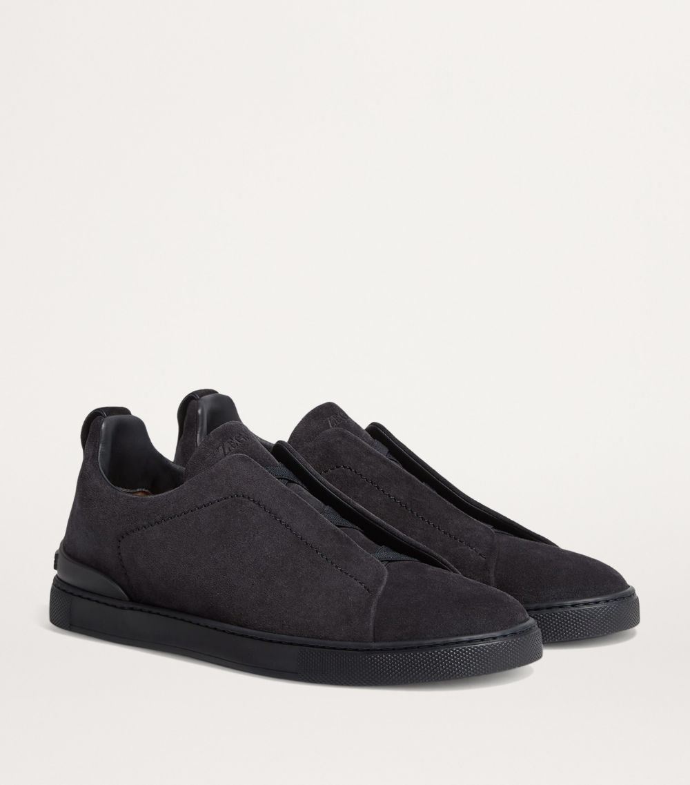 zegna Zegna Suede Triple Stitch Sneakers