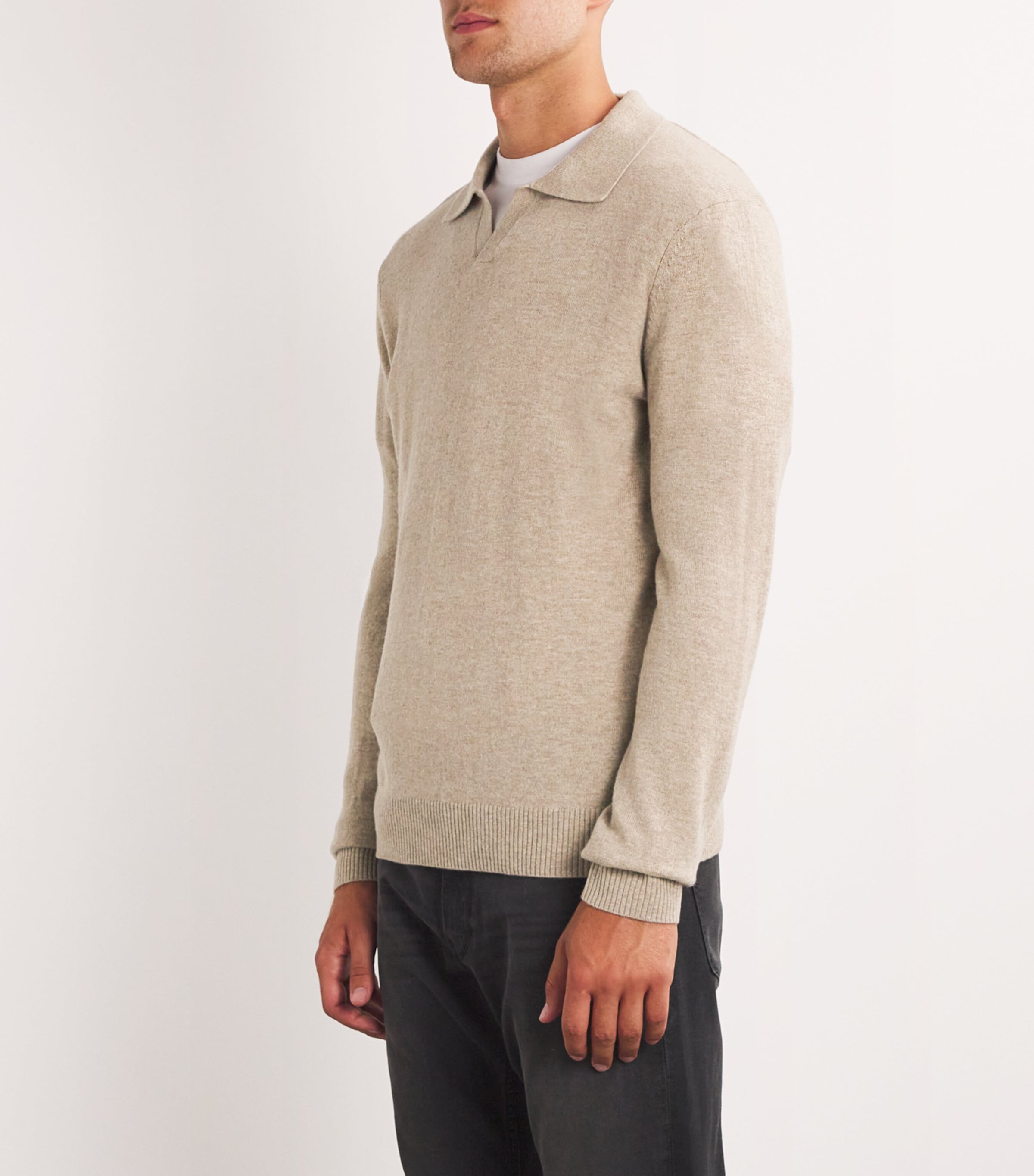 Paige Paige Merino-Cashmere Polo Sweater