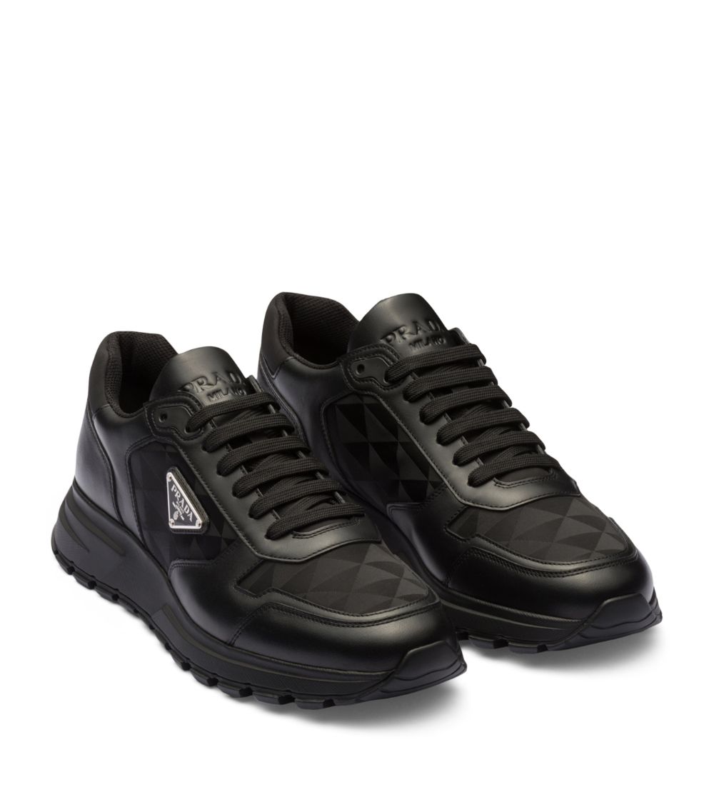 Prada Prada Leather And Re-Nylon Sneakers