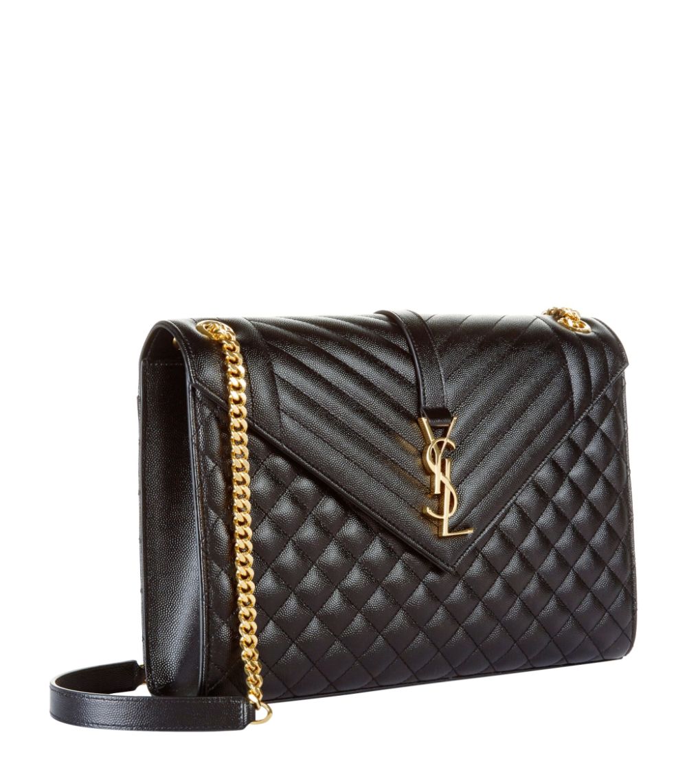 Saint Laurent Saint Laurent Large Leather Envelope Shoulder Bag