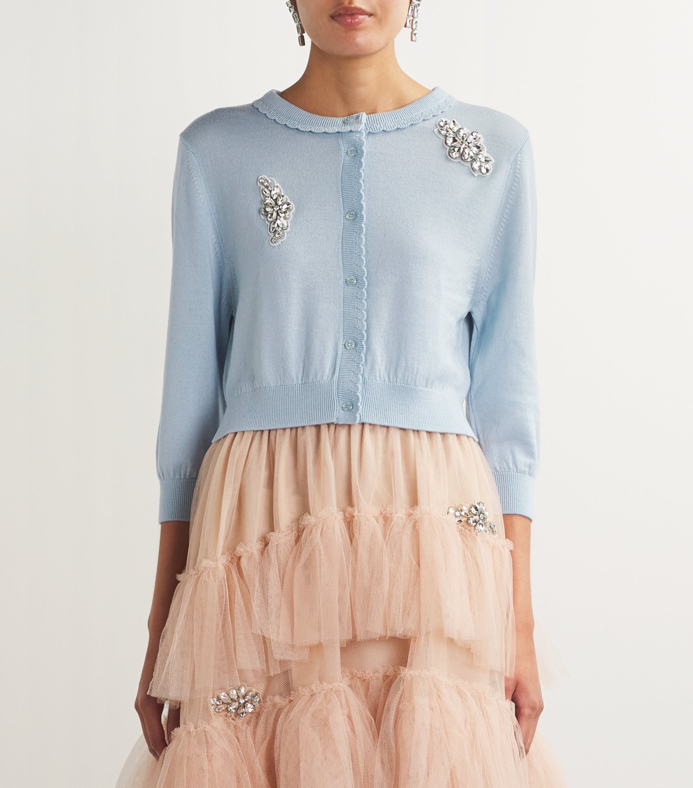 Simone Rocha Simone Rocha Merino Wool Embellished Cardigan