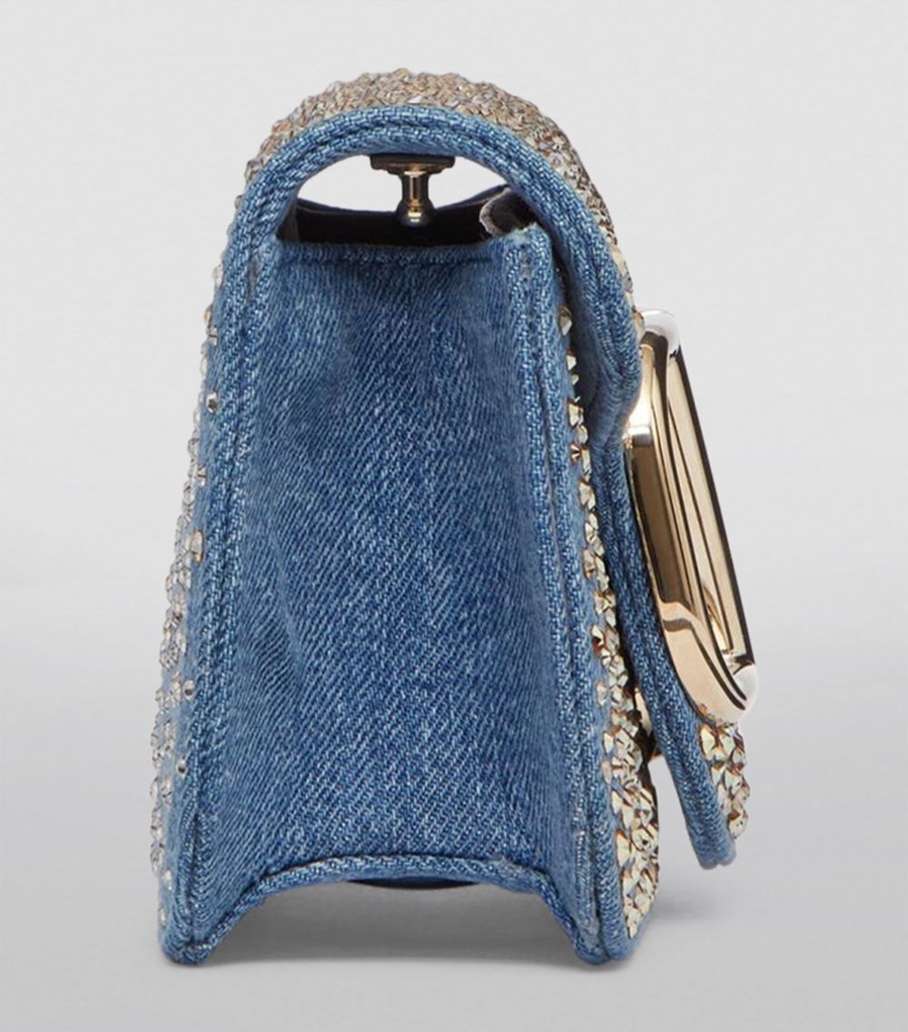 VALENTINO GARAVANI Valentino Garavani Denim Embellished Loco Shoulder Bag