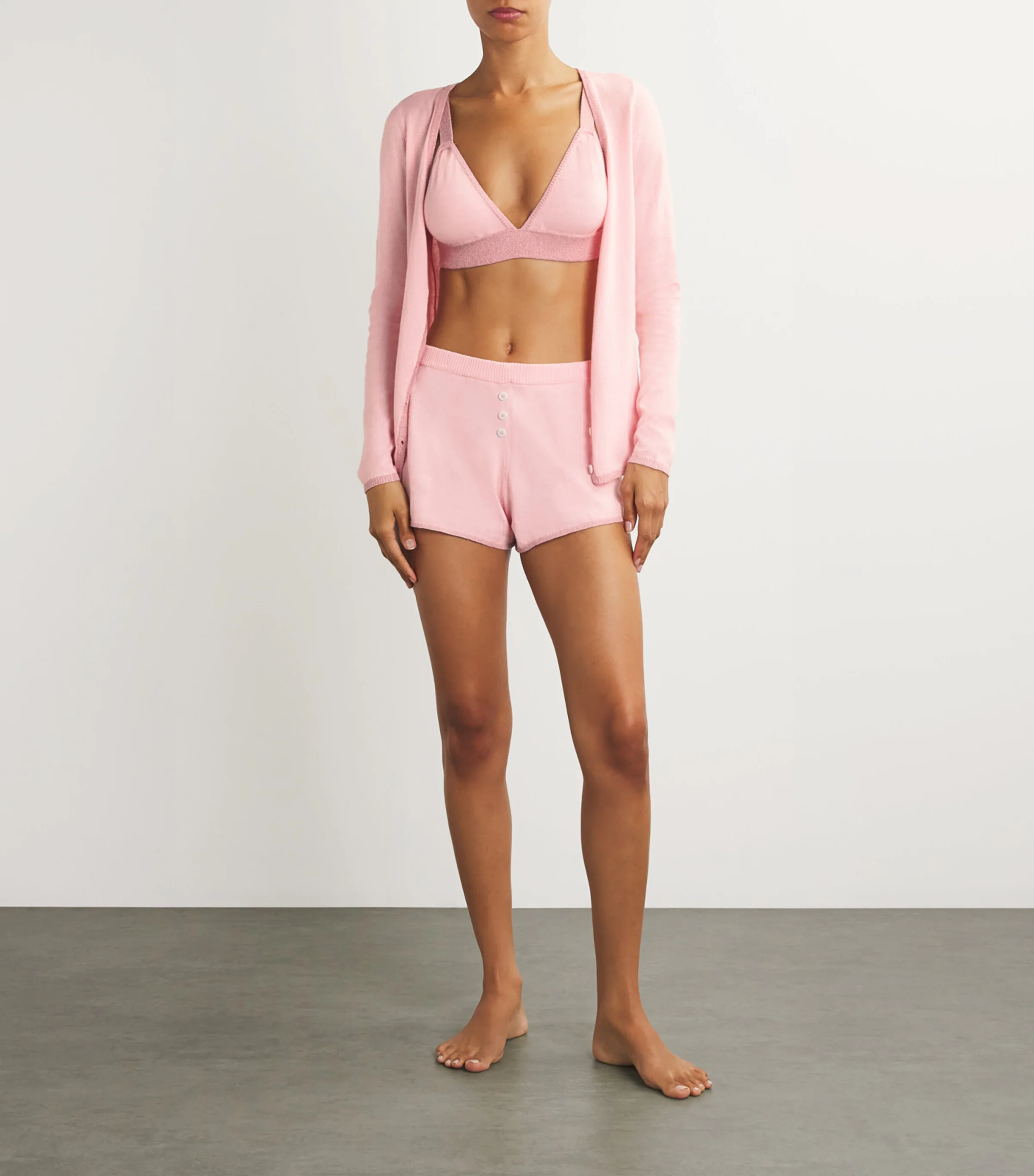  Morgan Lane Izzy Glitter-Trim Pyjama Shorts