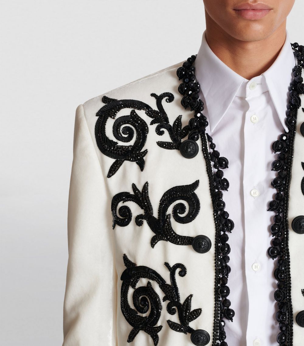 Balmain Balmain Velvet Embroidered Spencer Jacket