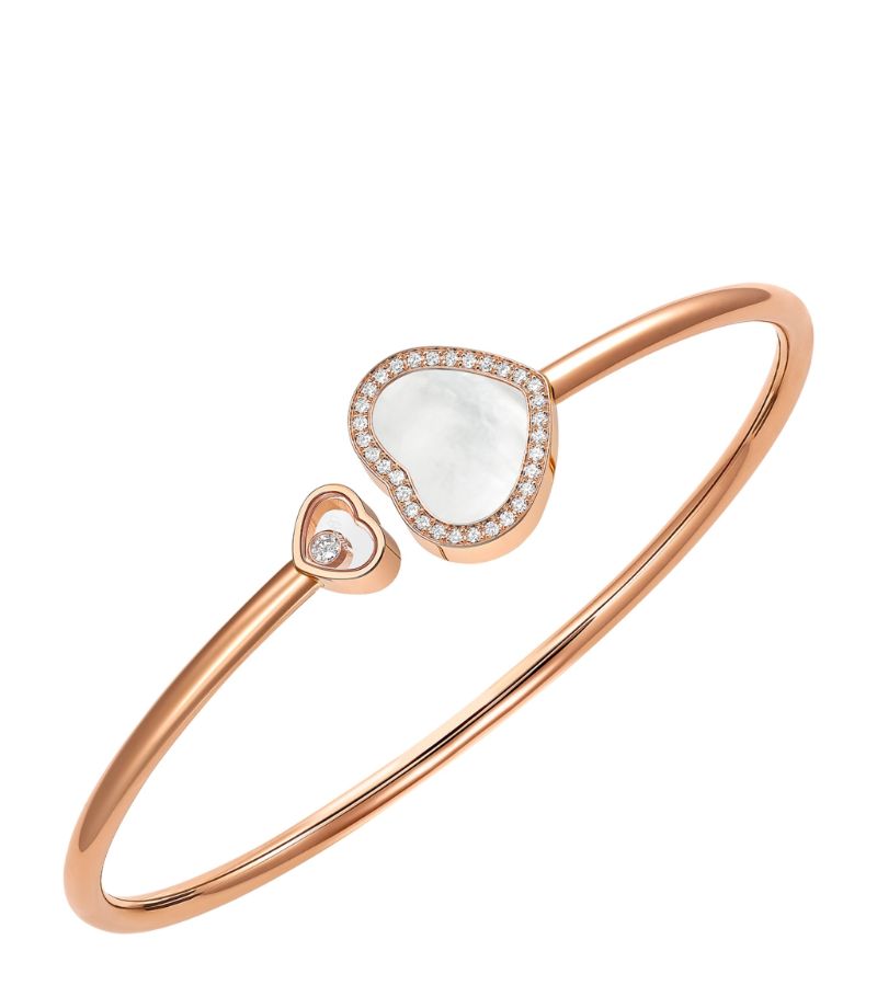 Chopard Chopard Rose Gold, Diamond And Mother-Of-Pearl Happy Hearts Bangle