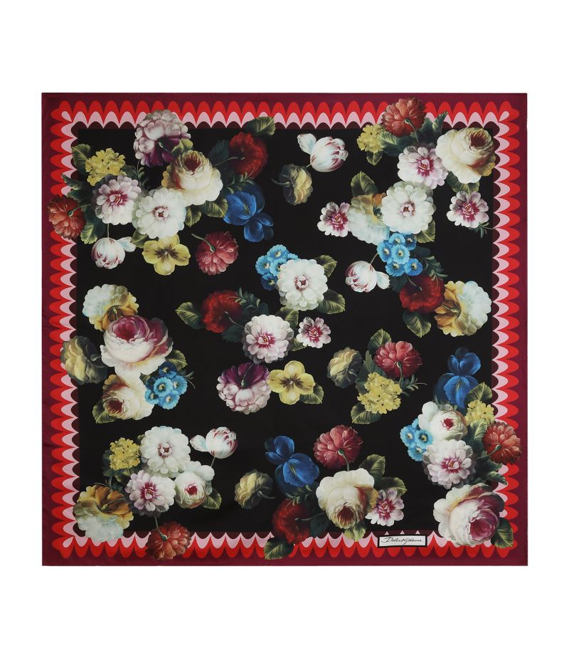 Dolce & Gabbana Dolce & Gabbana Silk Foulard Floral Print Scarf