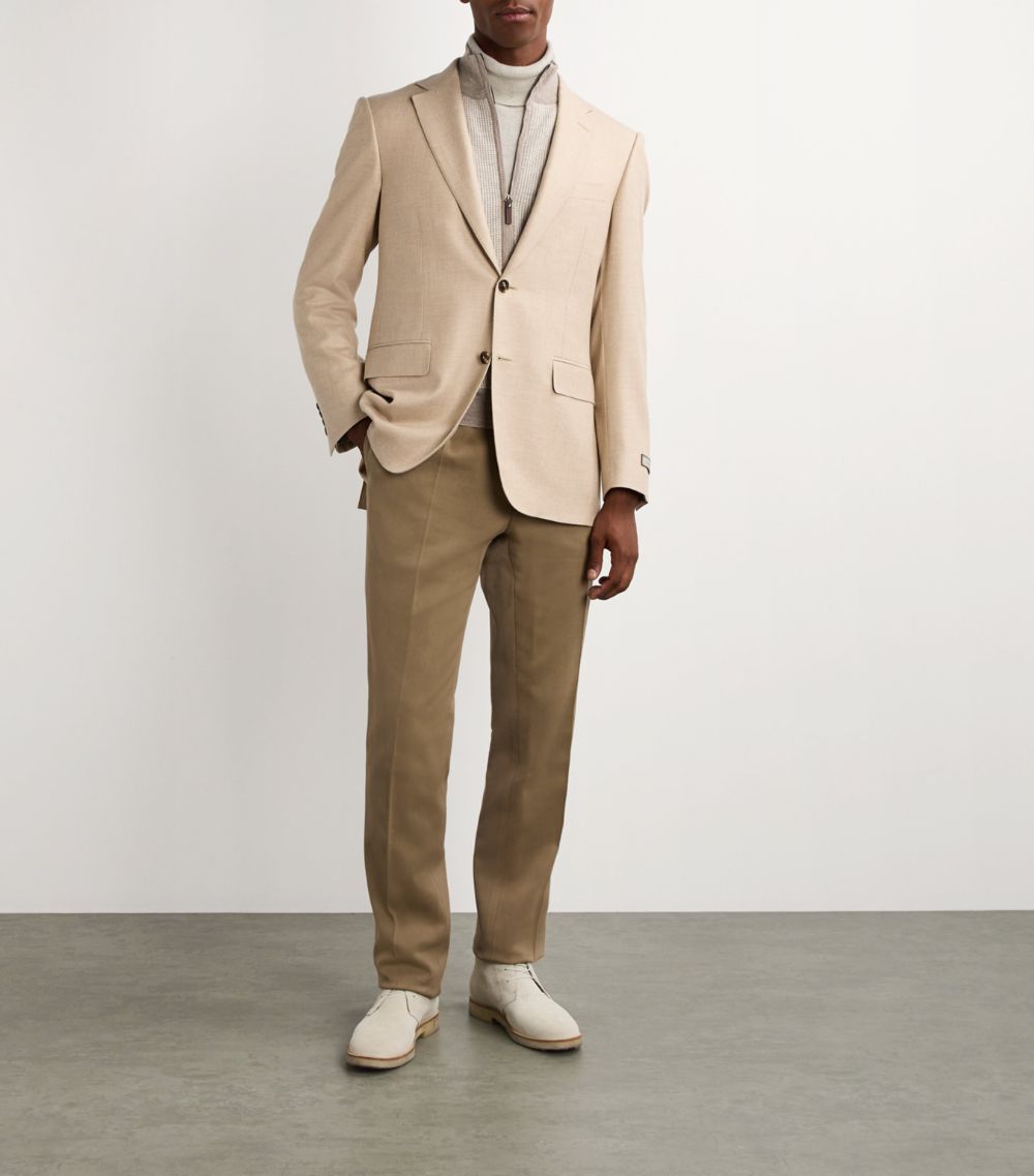 Canali Canali Wool Contrast Cardigan