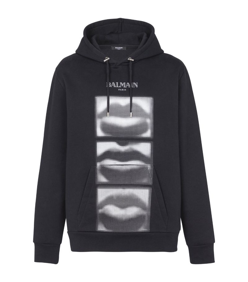 Balmain Balmain Cotton Vintage Lips Hoodie