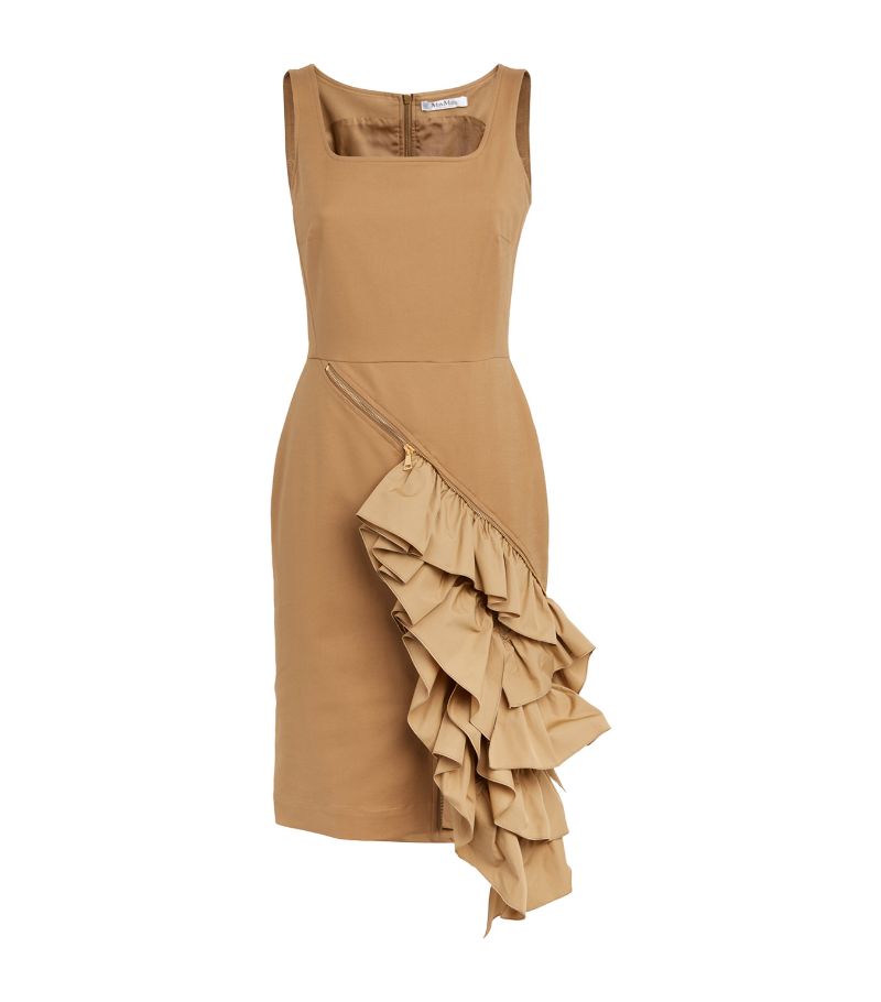 Max Mara Max Mara Cotton Ruffle-Detail Mini Dress