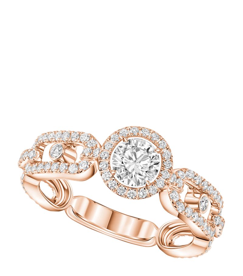 Messika Messika Rose Gold And Diamond Pavé Move Link Ring