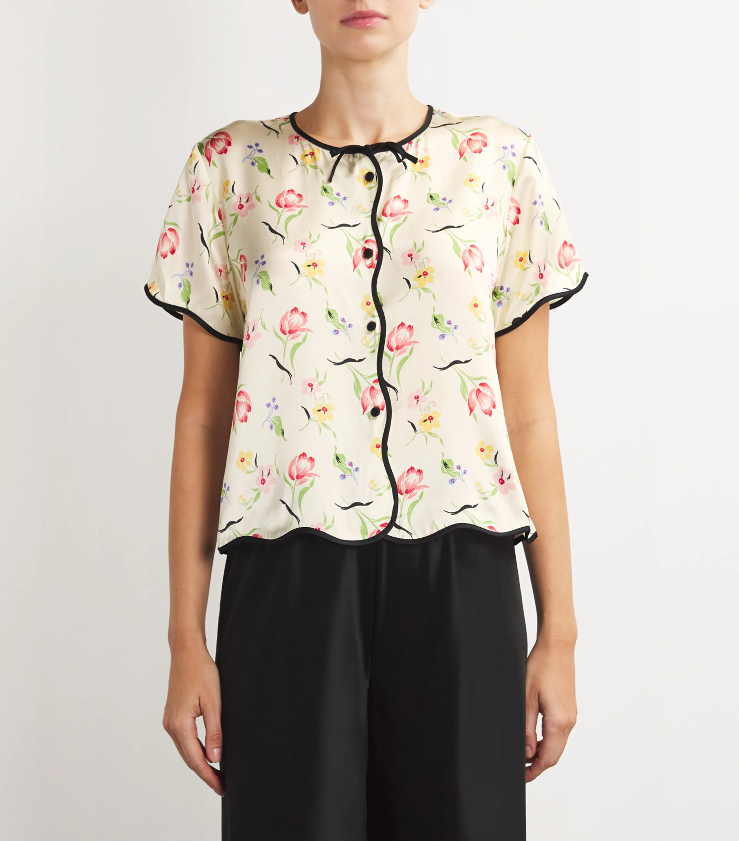  Morgan Lane Silk Flower Print Beatrice Top