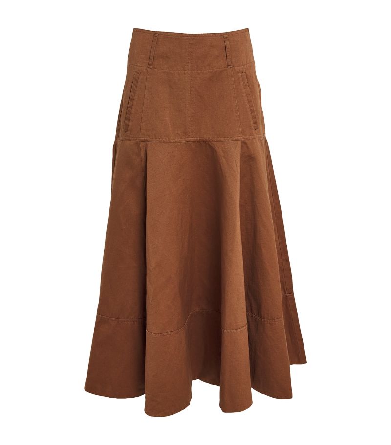 Me+Em Me+Em Linen-Blend A-Line Skirt
