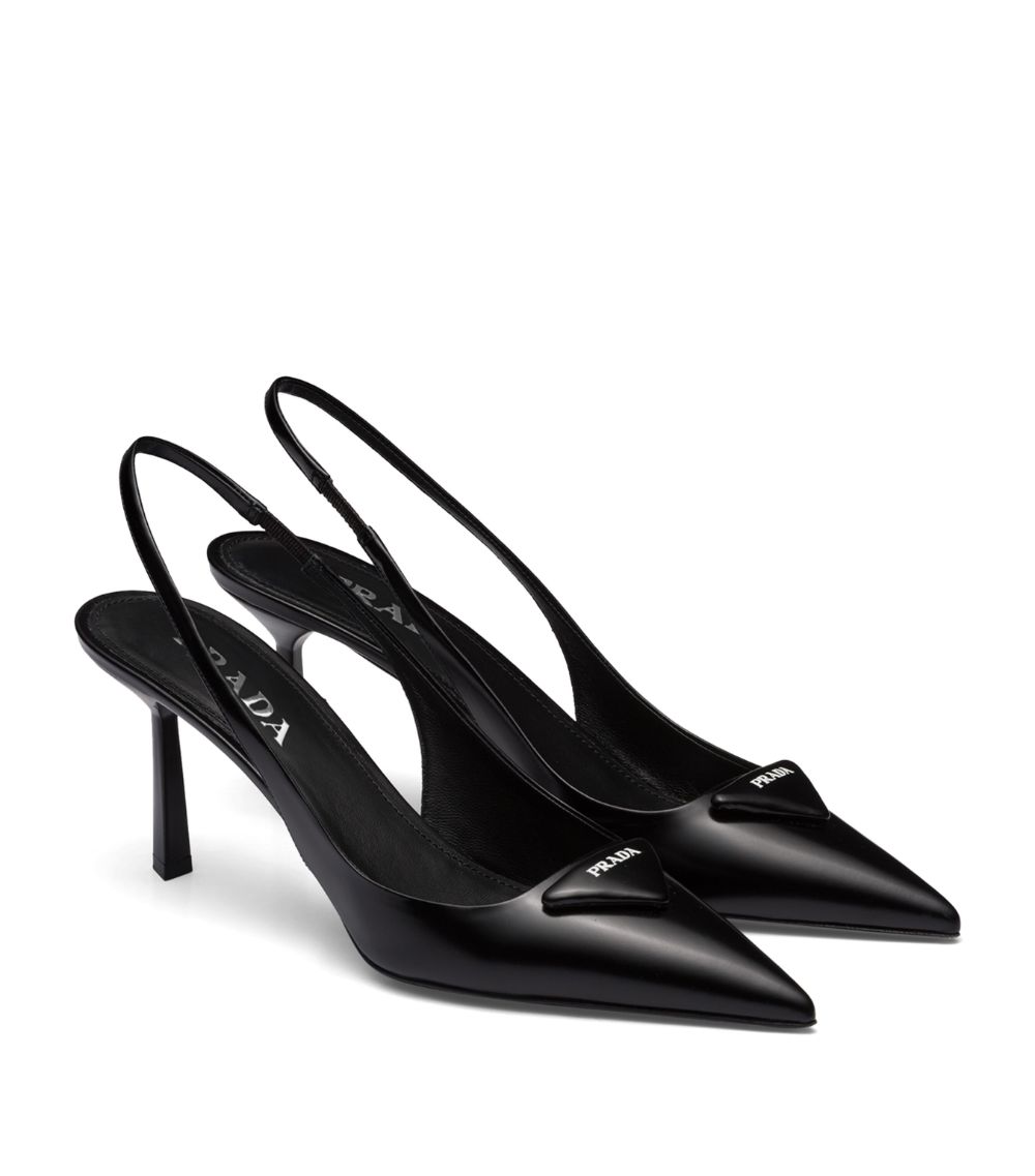 Prada Prada Brushed Leather Slingback Pumps 75