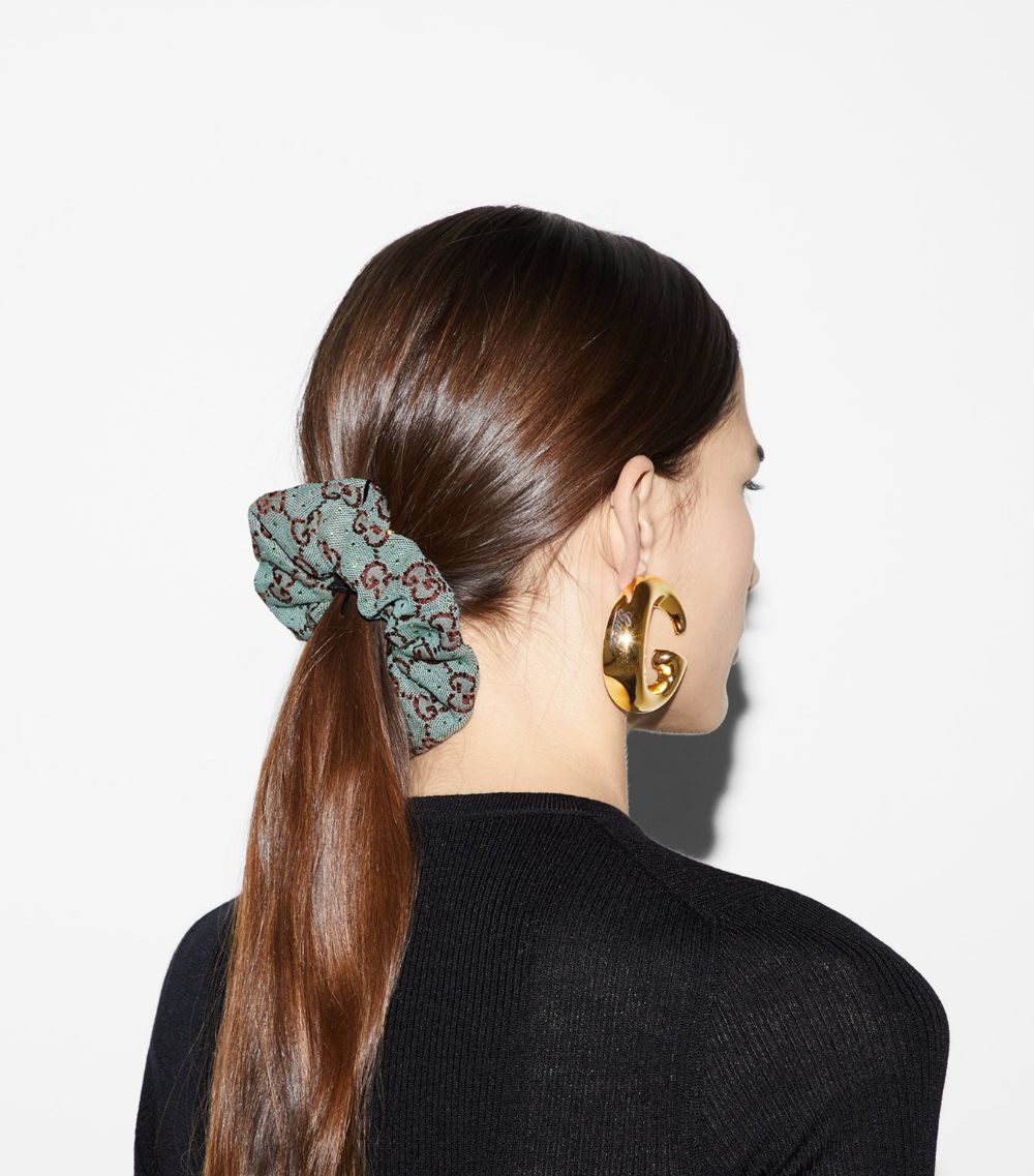 Gucci Gucci Embellished Gg Jacquard Scrunchie