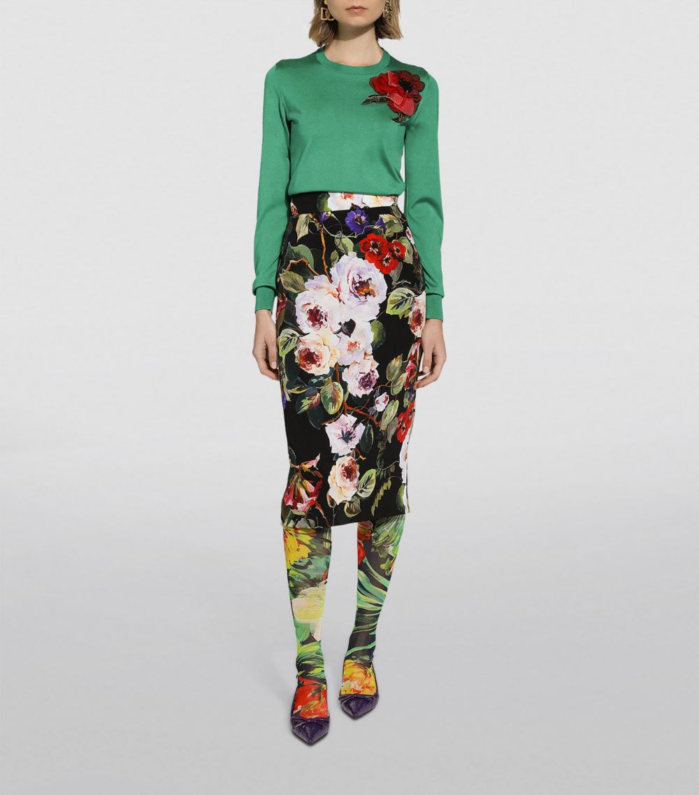 Dolce & Gabbana Dolce & Gabbana Silk Corsage Sweater