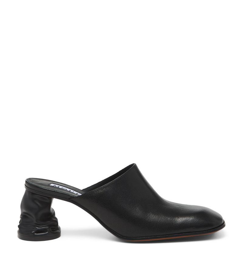 Alexander McQueen Alexander Mcqueen Leather Crush Heeled Mules 70