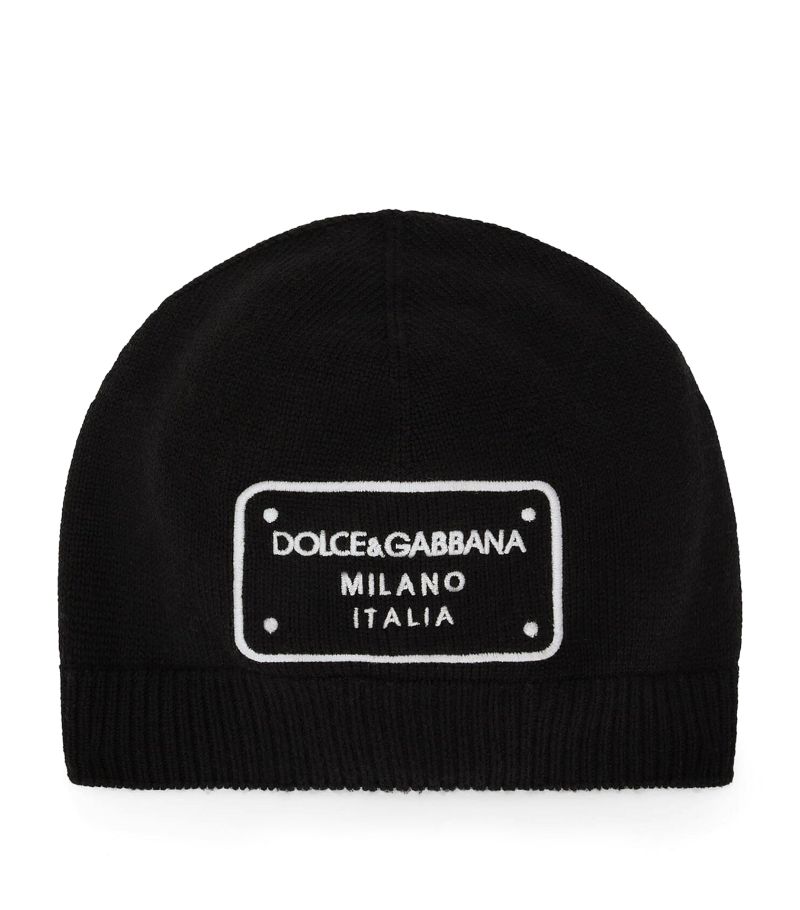 Dolce & Gabbana Dolce & Gabbana Kids Wool Logo-Patch Beanie