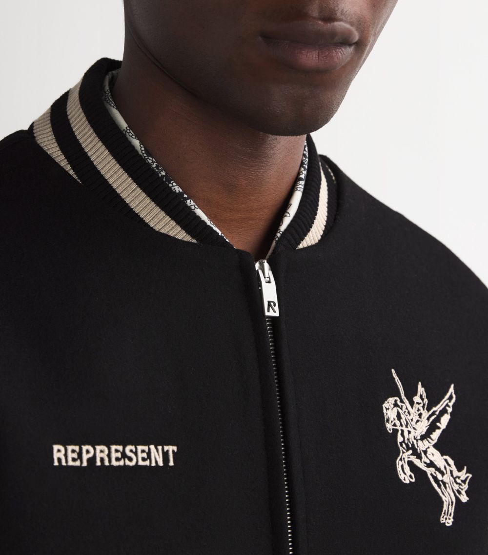 Represent Represent Wool-Blend Mascot Varsity Jacket