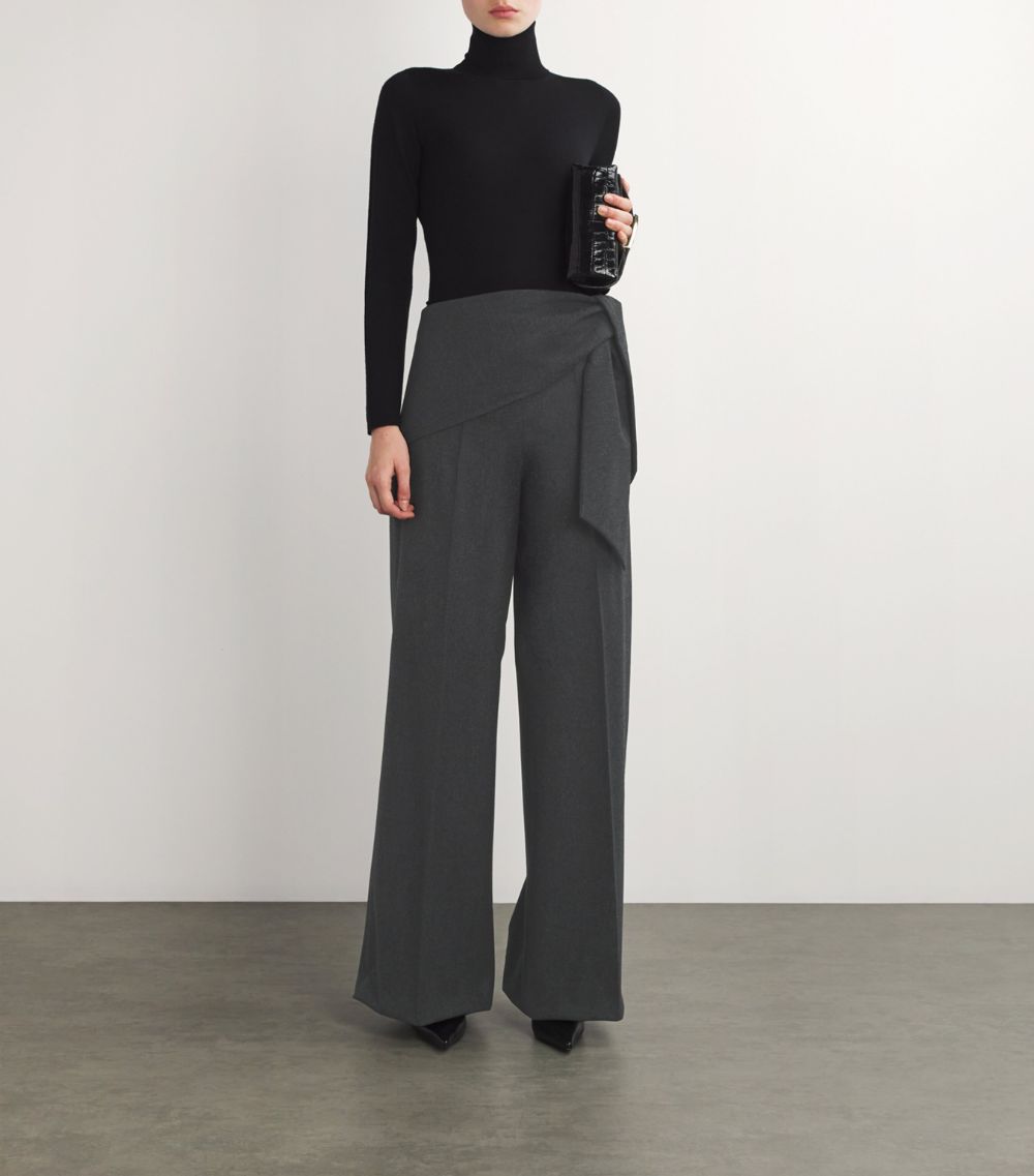 Max Mara Max Mara Stretch-Virgin Wool Wrap Trousers