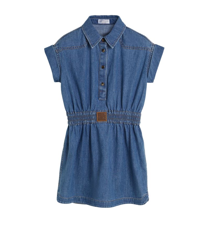 Brunello Cucinelli Kids Brunello Cucinelli Kids Denim Monili-Trim Dress (4-12+ Years)