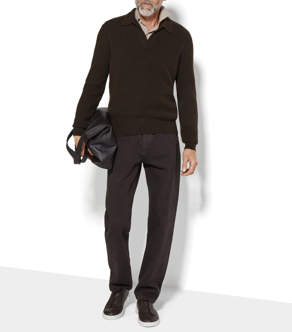 zegna Zegna Mélange Oasi Cashmere Polo Shirt