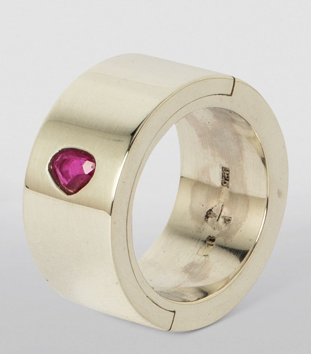 Parts Of Four Parts Of Four Sterling Silver And Ruby Sistema Punchout Ring