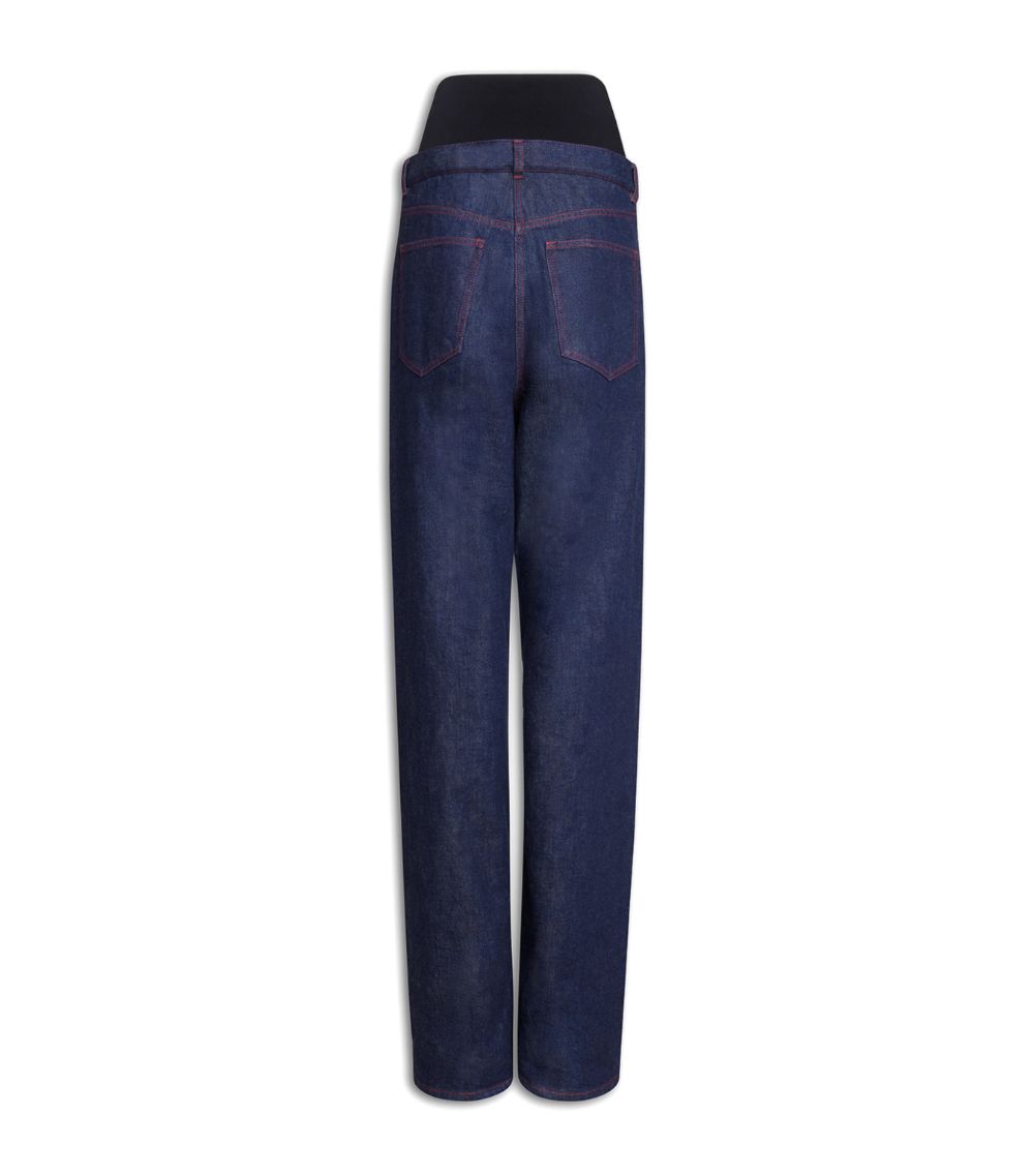 Alaïa Alaïa Knit-Waist Straight Jeans