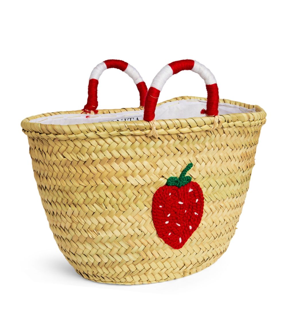 Bonita Bonita Large Straw Strawberry Basket Bag