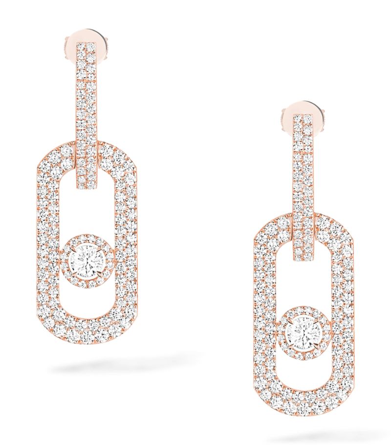 Messika Messika Rose Gold And Diamond So Move Xl Pavé Earrings