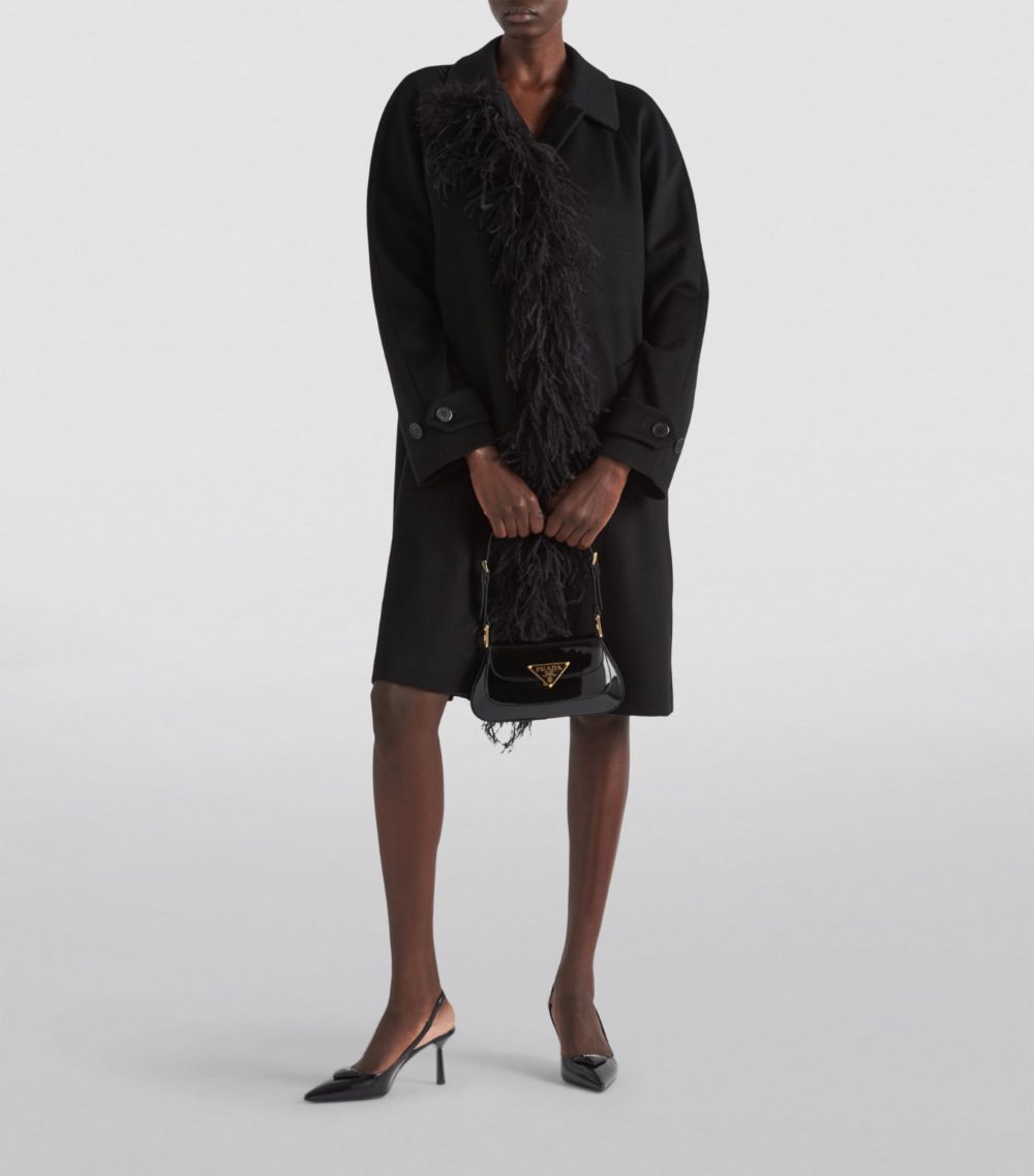 Prada Prada Cashmere Feather-Trim Coat