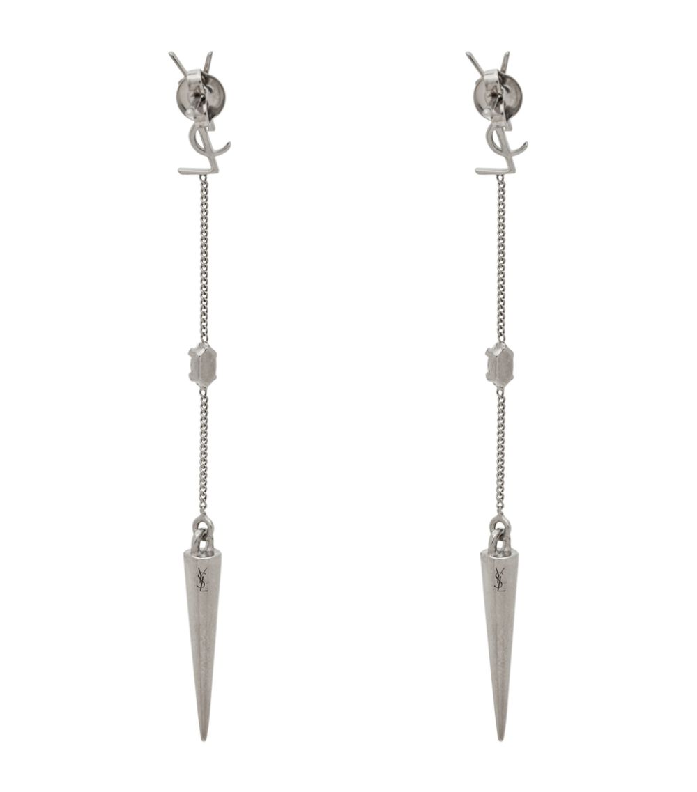 Saint Laurent Saint Laurent Logo Spike Earrings