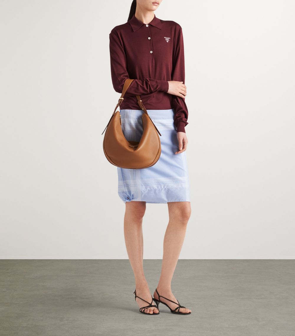 Prada Prada Cotton Check Midi Skirt
