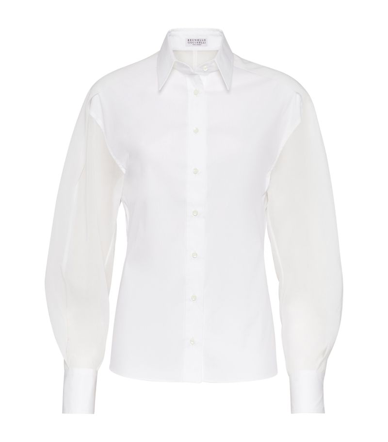 Brunello Cucinelli Brunello Cucinelli Sheer-Sleeved Shirt